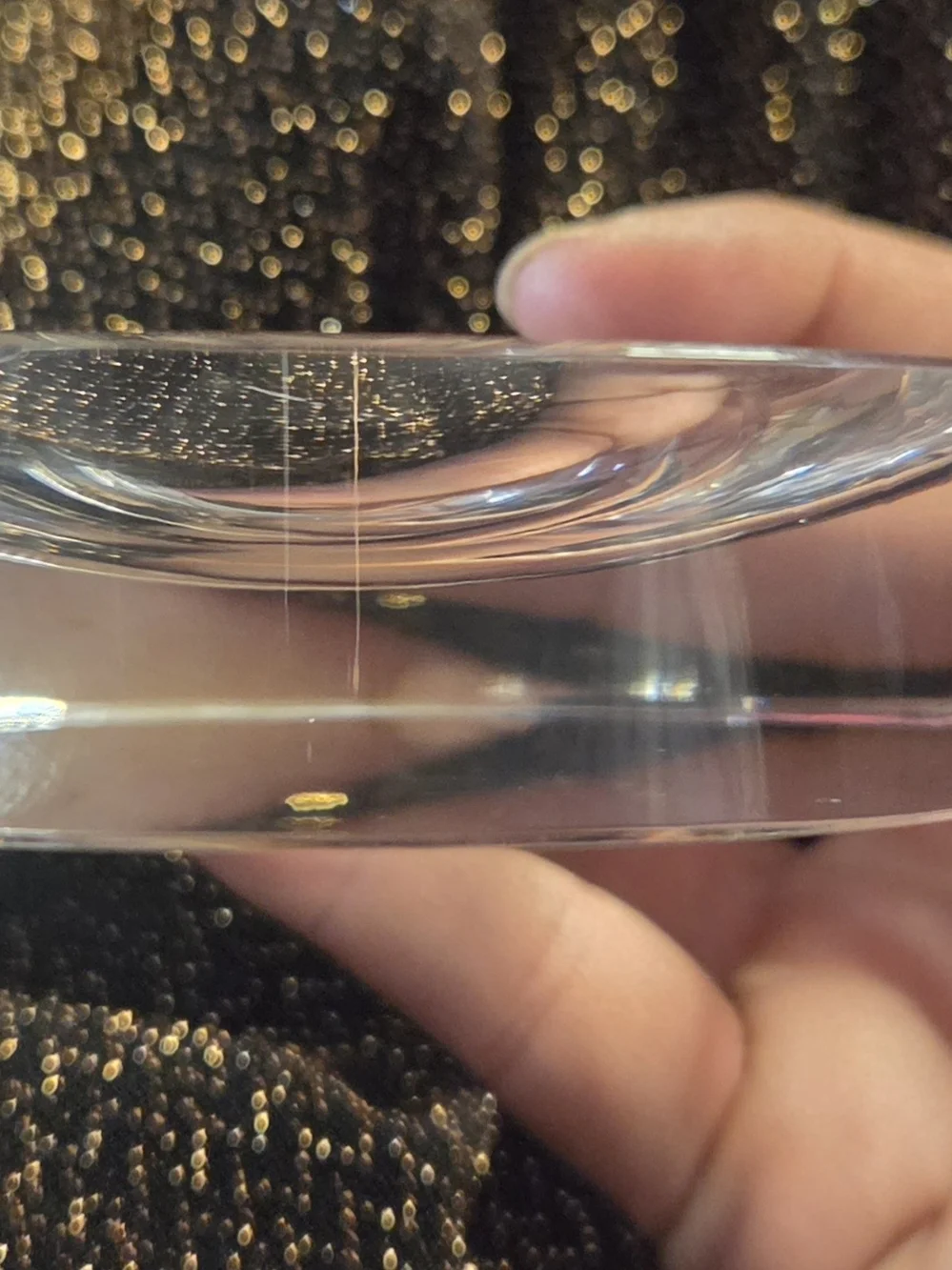 Vintage MCM Elegant Clear Glass Cigar Stand or Paperweight. NEW.